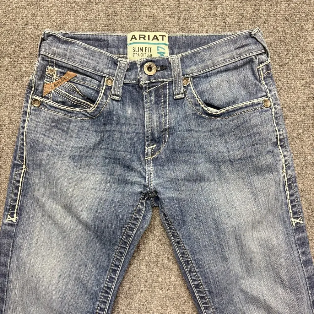 Ariat M7 Men's Slim Fit Straight Leg Medium Wash Blue Denim Jeans Size 28x30